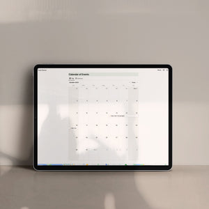 This a showing the calendar view of the notion travel template.  The header says Calendar of Events and then you see two views. One view says trip and the other says itinerary. The calendar shows one sample event. 